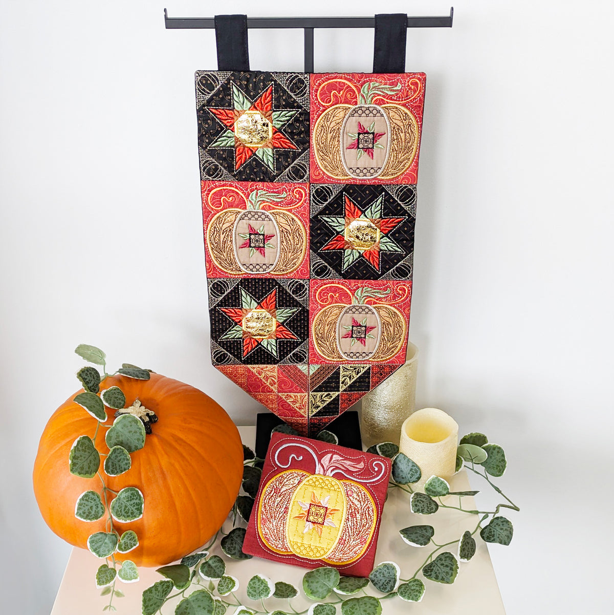 Pumpkin Star Table Centre In the hoop machine embroidery designs
