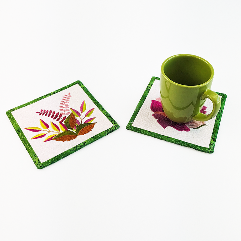 Rose and Leaf Coaster Set