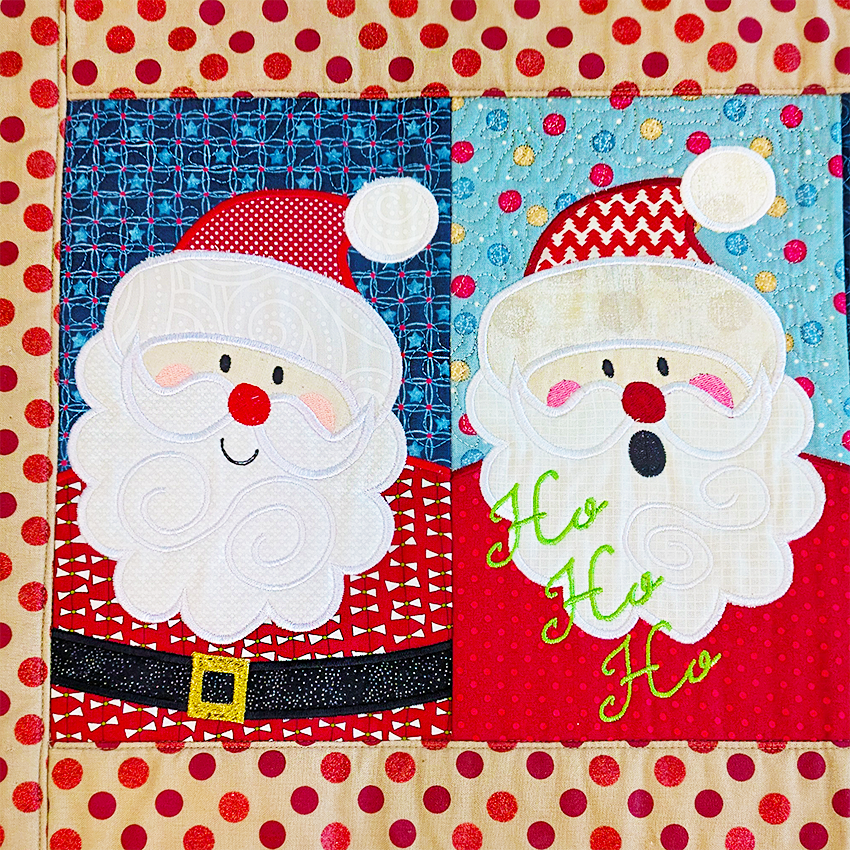 Santa Table Runner In the hoop machine embroidery designs