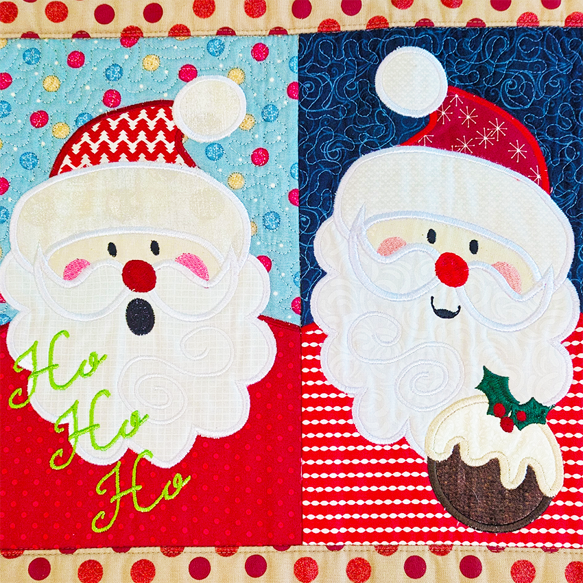Santa Table Runner In the hoop machine embroidery designs