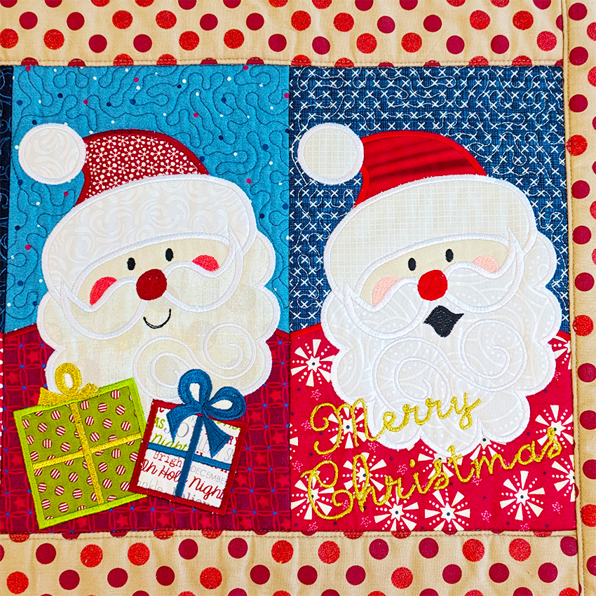Santa Table Runner In the hoop machine embroidery designs