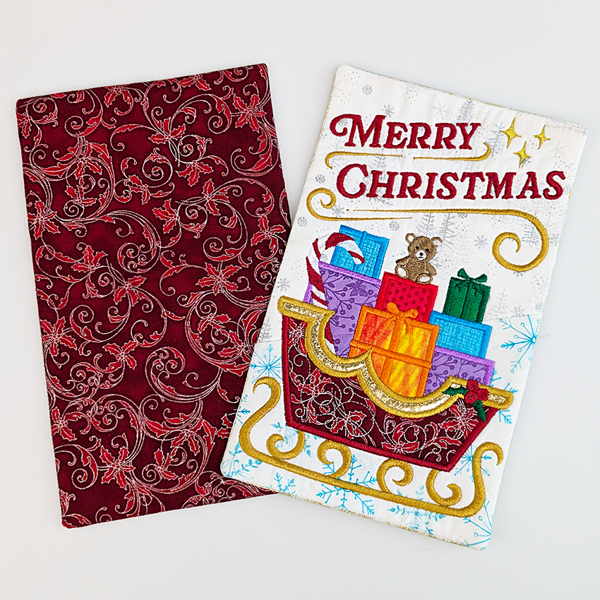 Santas Sleigh Mug Rug front and back