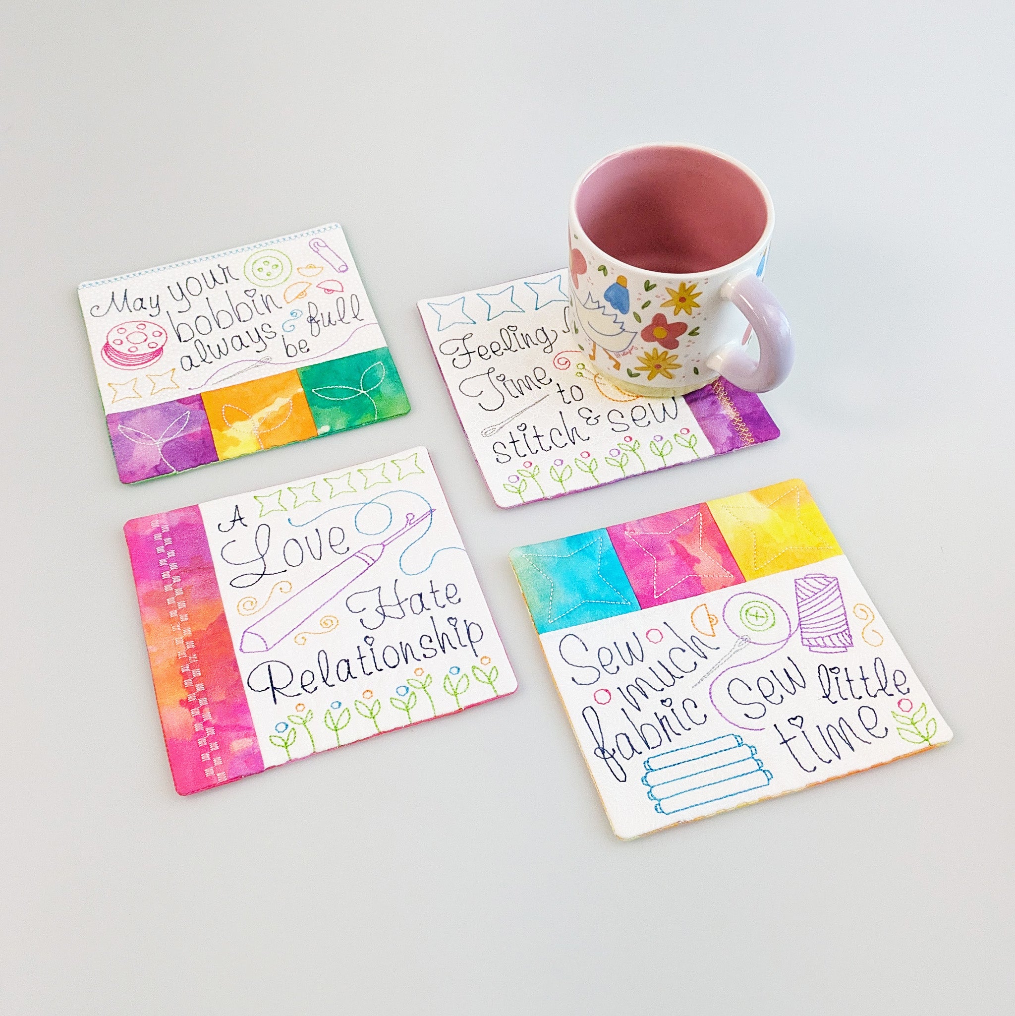 Sewing Quote Coasters