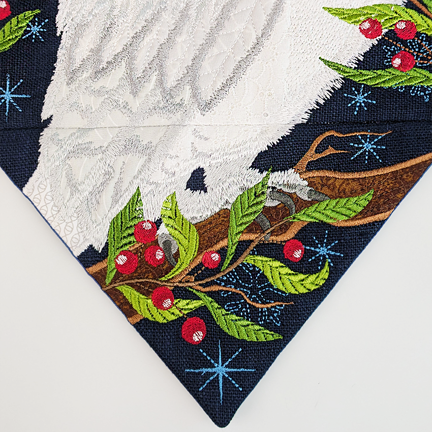 Snowy Owl Hanger In the hoop machine embroidery designs