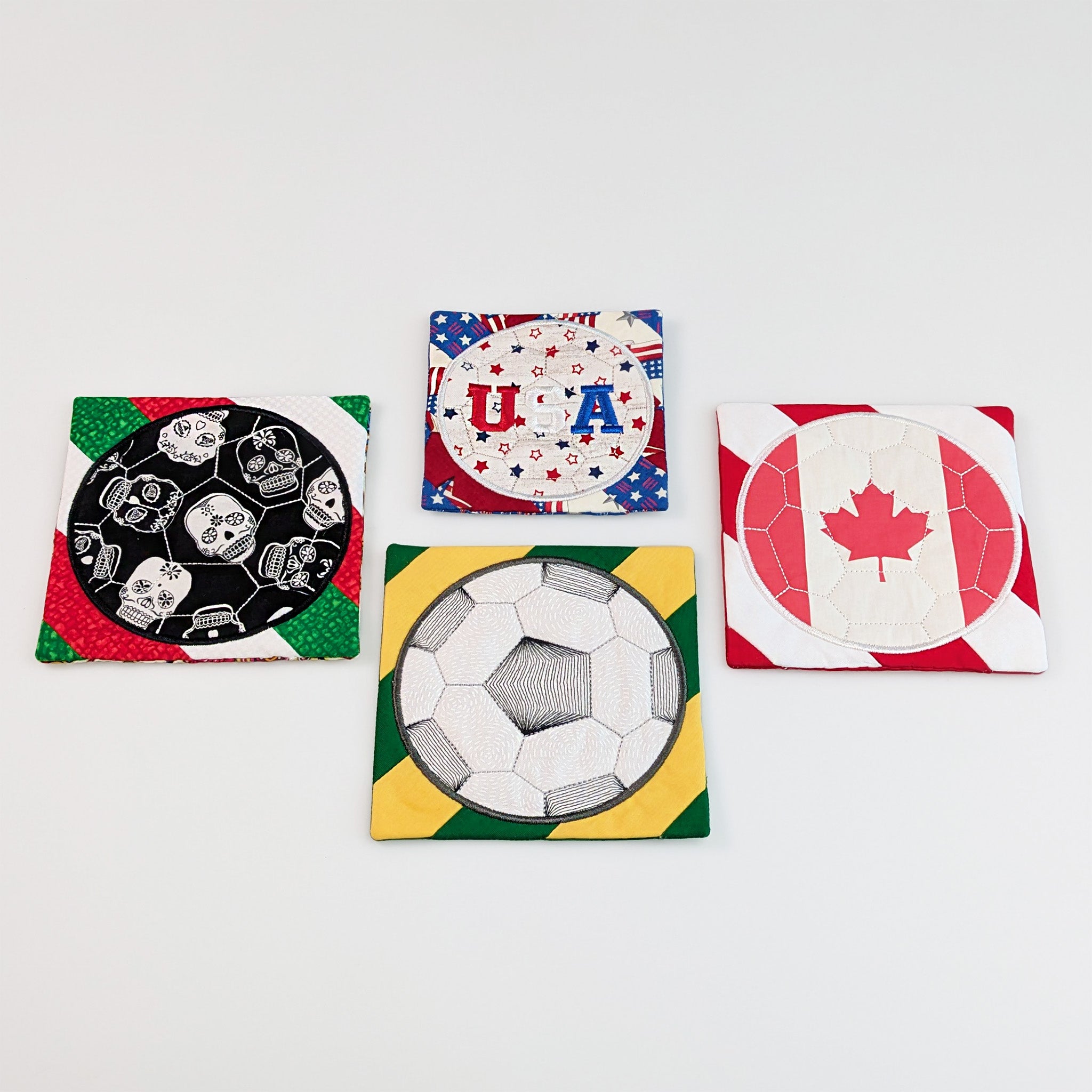 Soccer Ball Coaster In the hoop machine embroidery designs