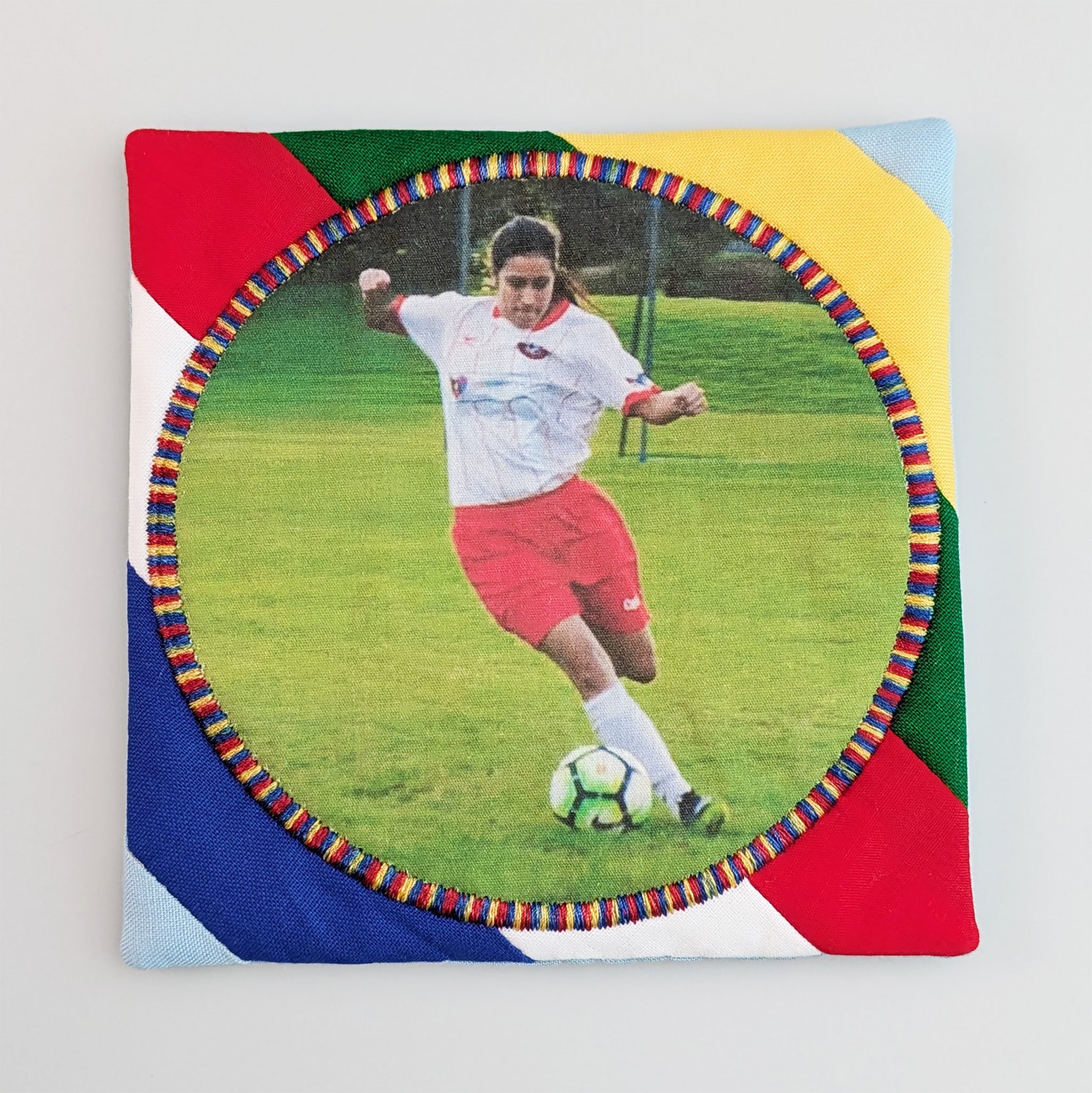 Soccer Ball Coaster In the hoop machine embroidery designs