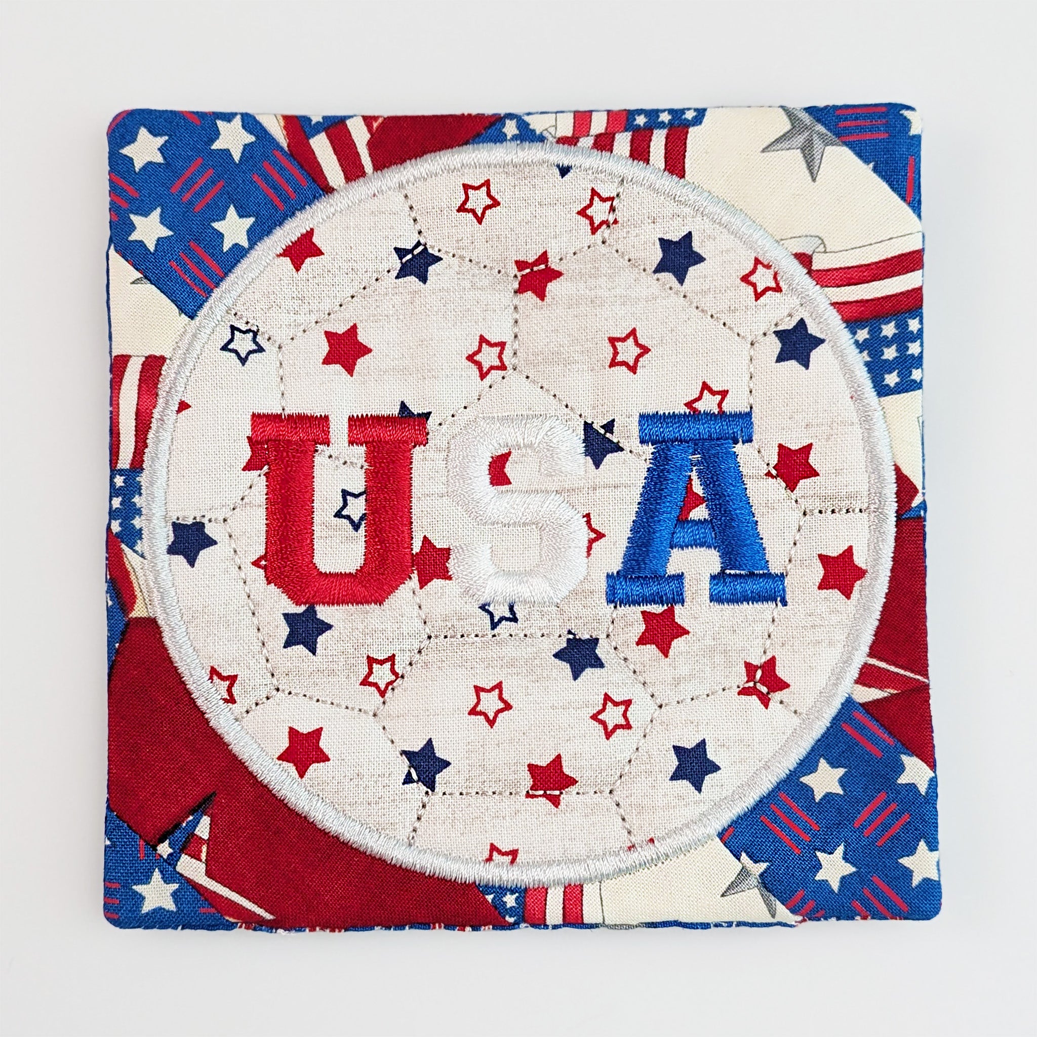Soccer Ball Coaster In the hoop machine embroidery designs