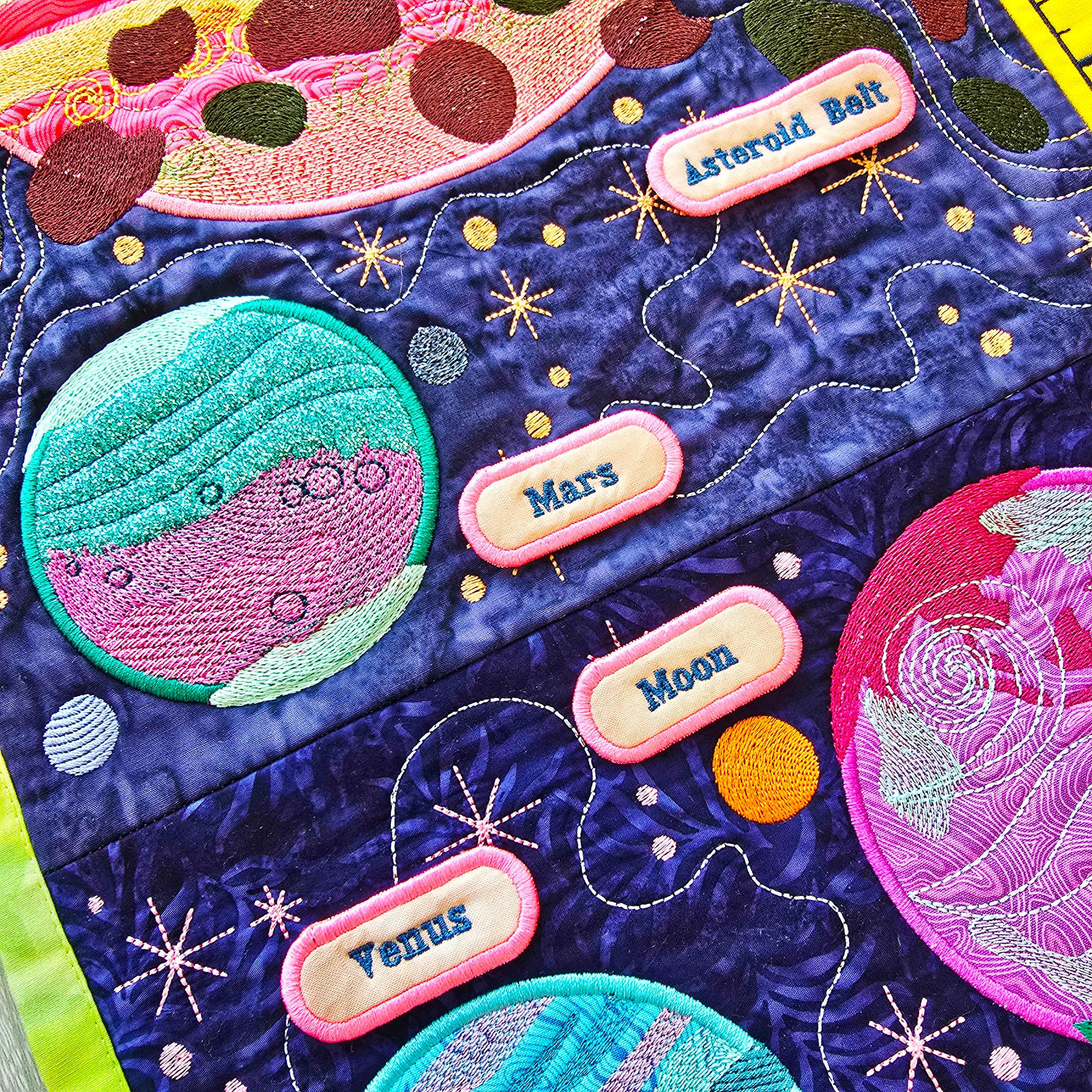 Solar System Hanger In the hoop machine embroidery designs
