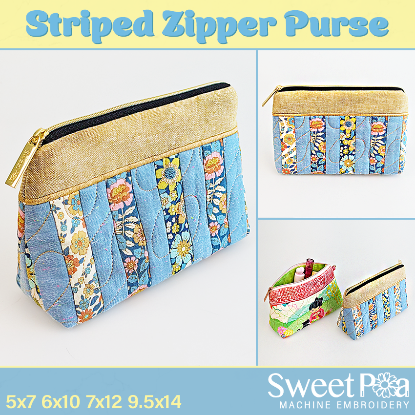 Striped Zipper Purse