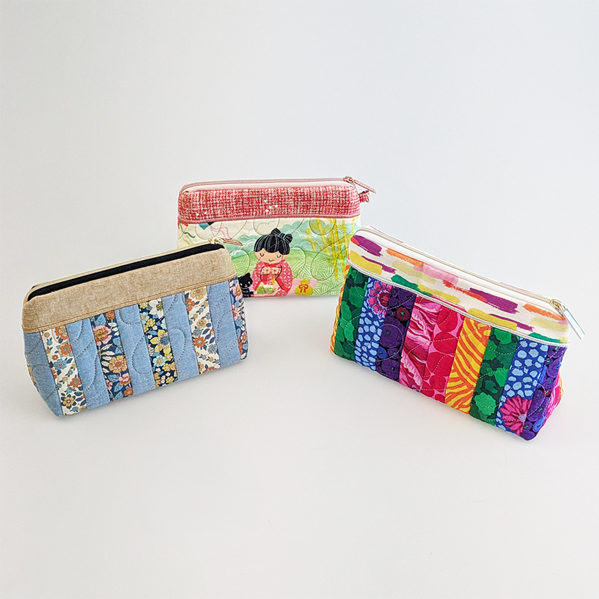 Striped Zipper Purse