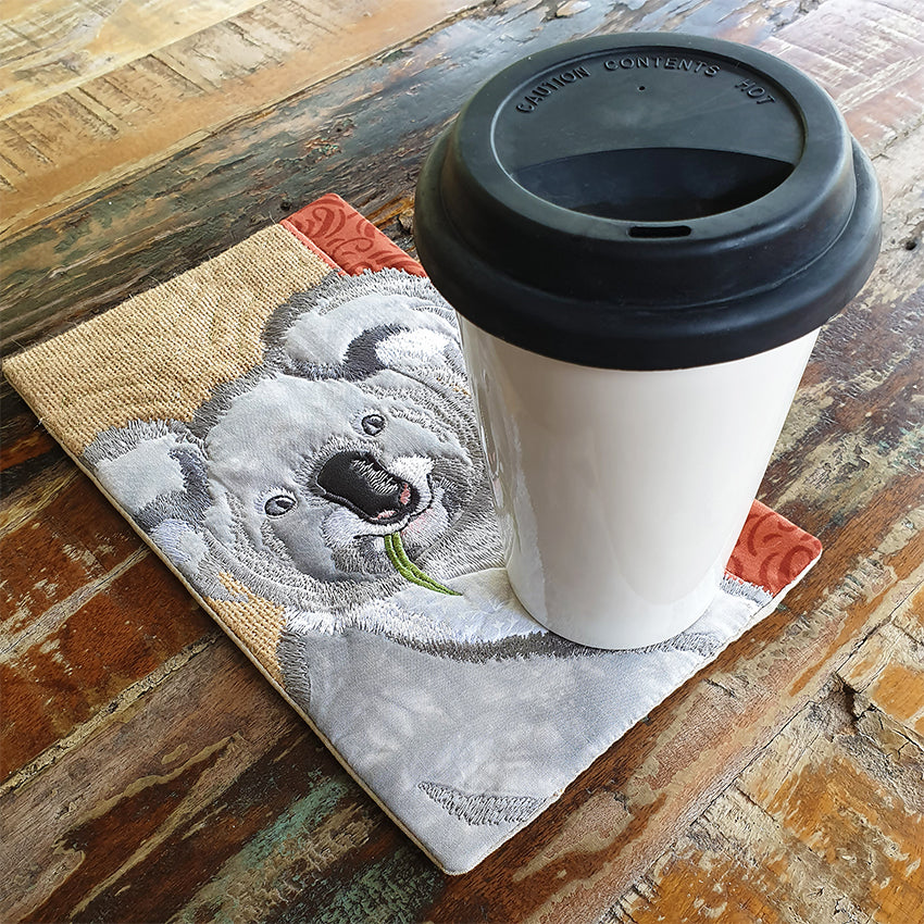 Koala Add-on Block or Mug Rug In the hoop machine embroidery designs