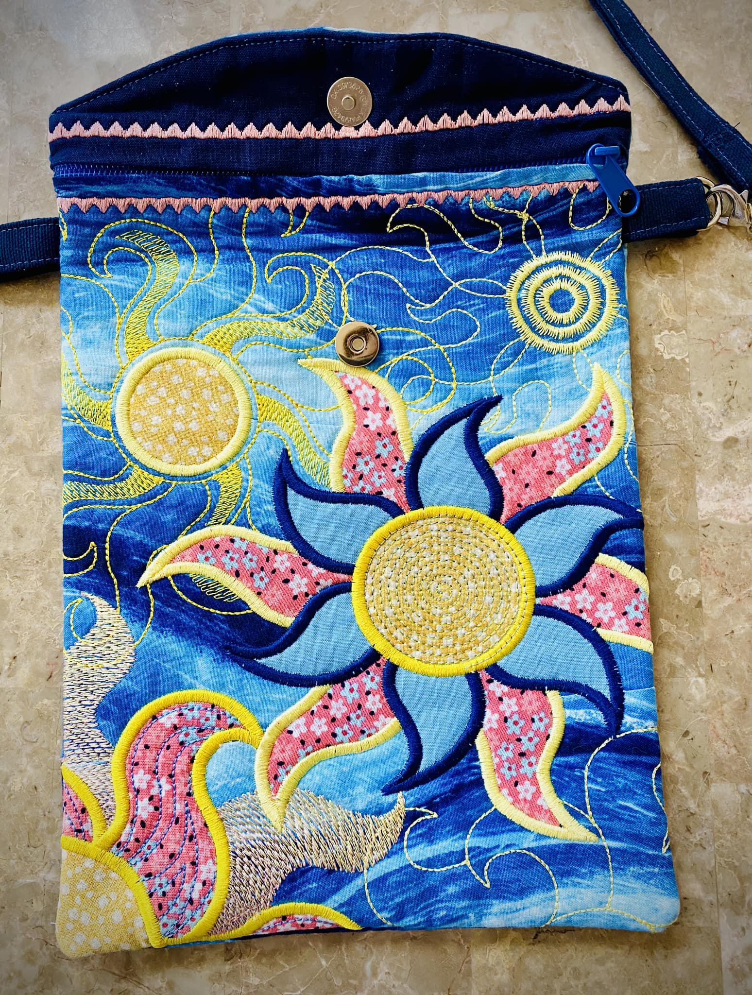 Sunflower Cosmos Zipper Bag