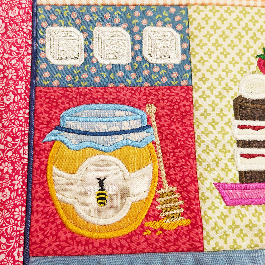 Tea Party Quilt close up honey