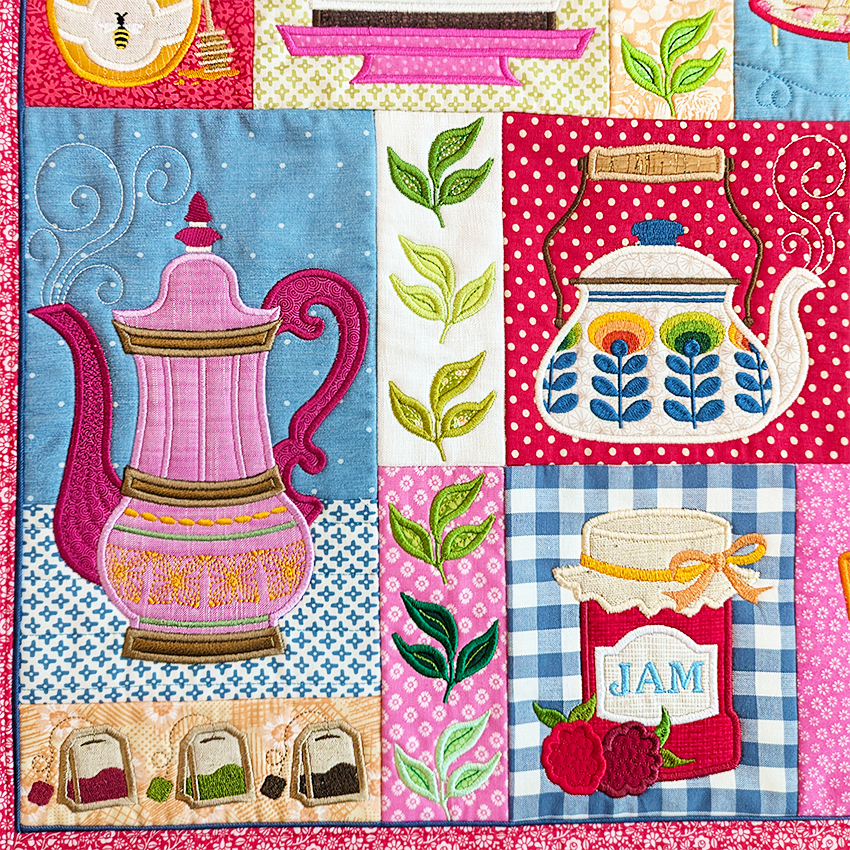 Tea Party Quilt close up 2