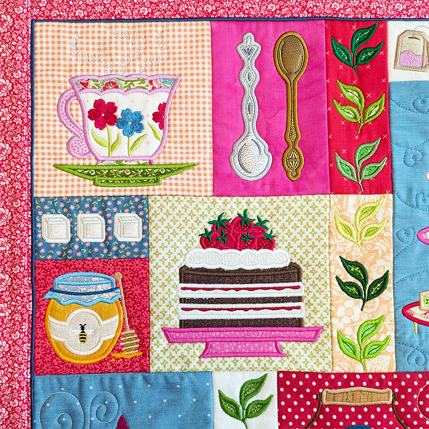 Tea Party Quilt close up 3