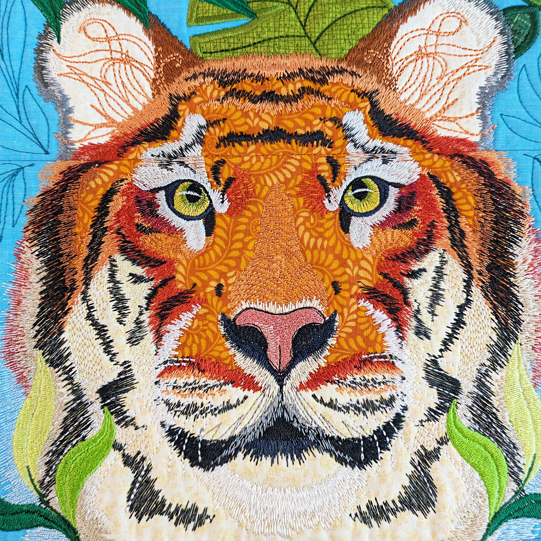 Tiger Jungle Hanger In the hoop machine embroidery designs
