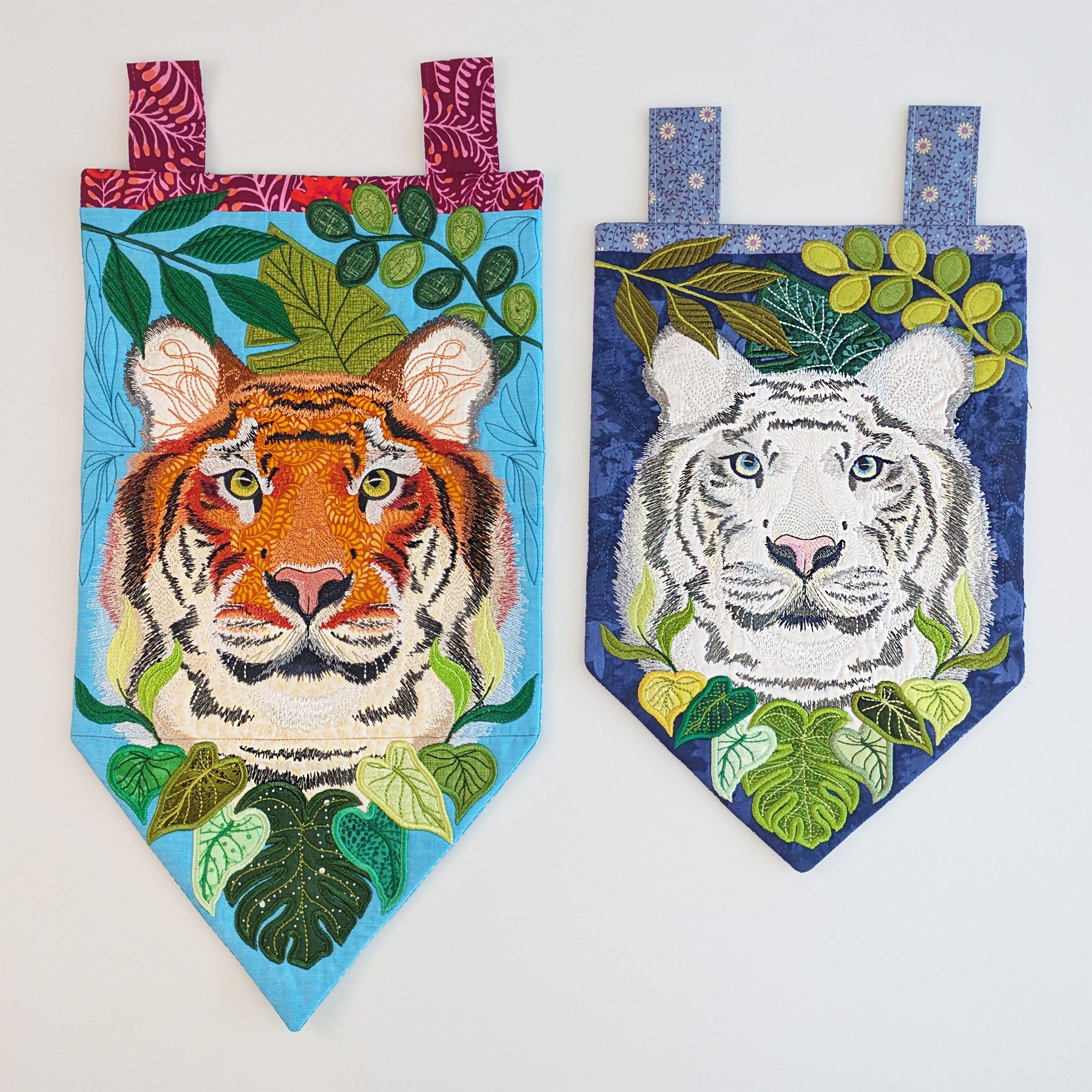 Tiger Jungle Hanger In the hoop machine embroidery designs