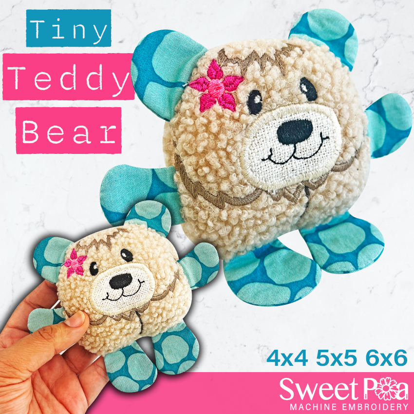 Tiny Teddy Bear Embroidery Design 4x4 5x5 6x6