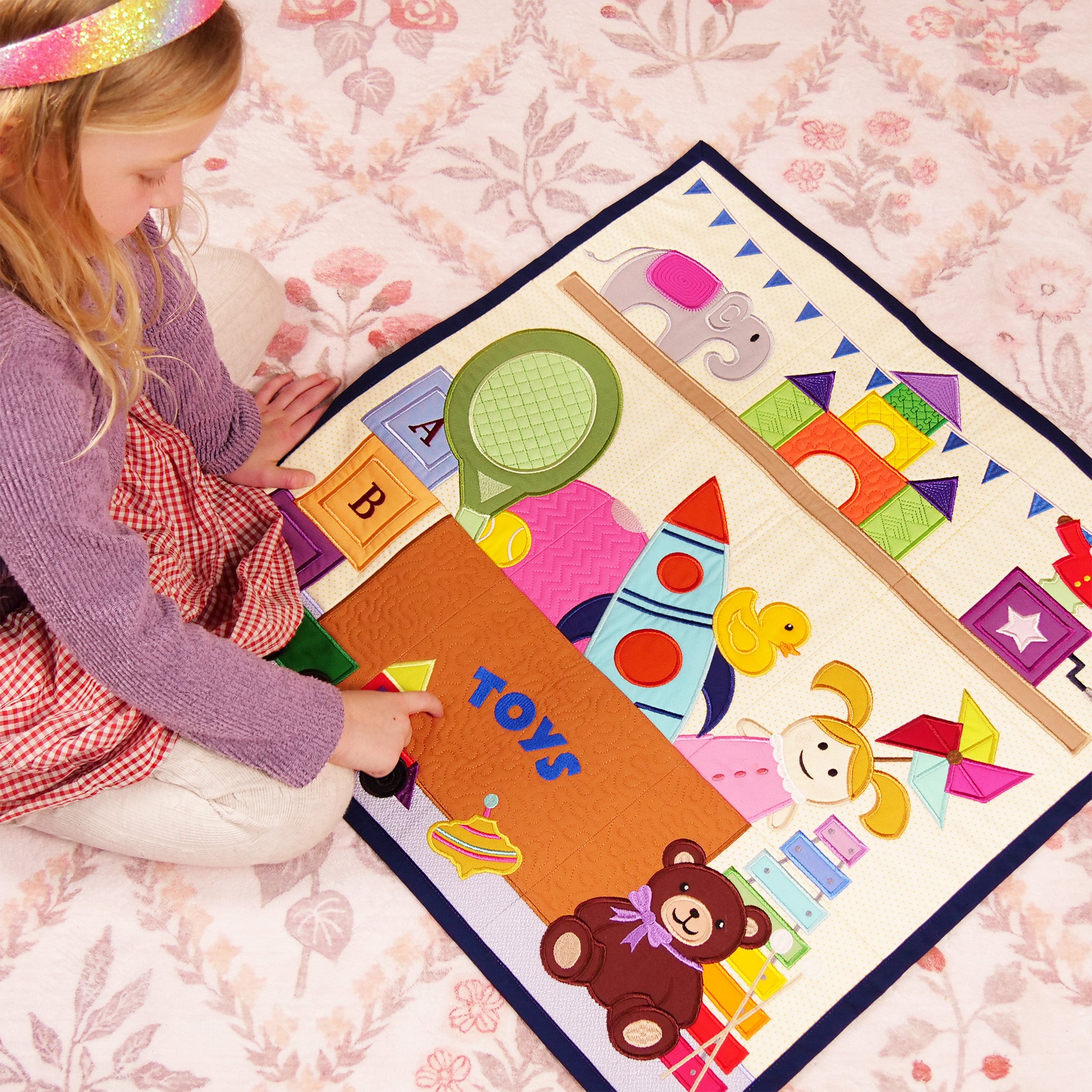 Toy Box Quilt In the hoop machine embroidery designs