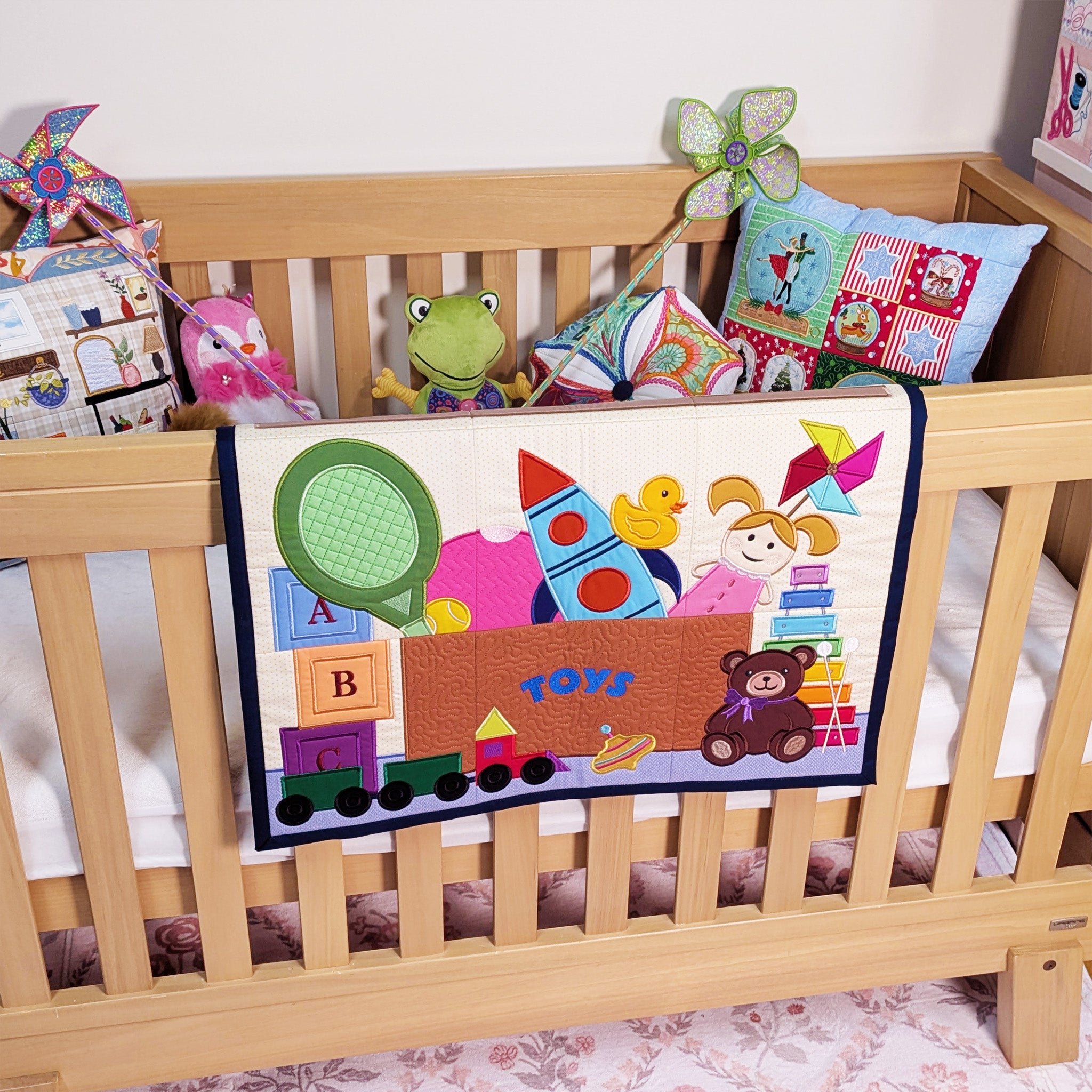 Toy Box Quilt In the hoop machine embroidery designs
