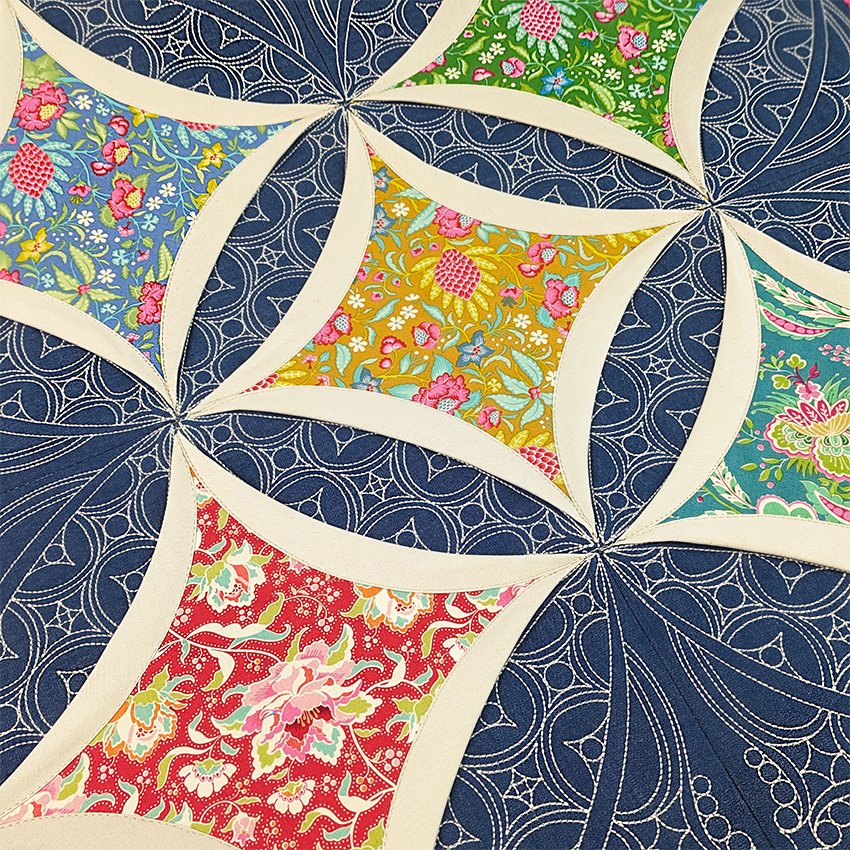 Traditional Cathedral Window Quilt In the hoop machine embroidery designs