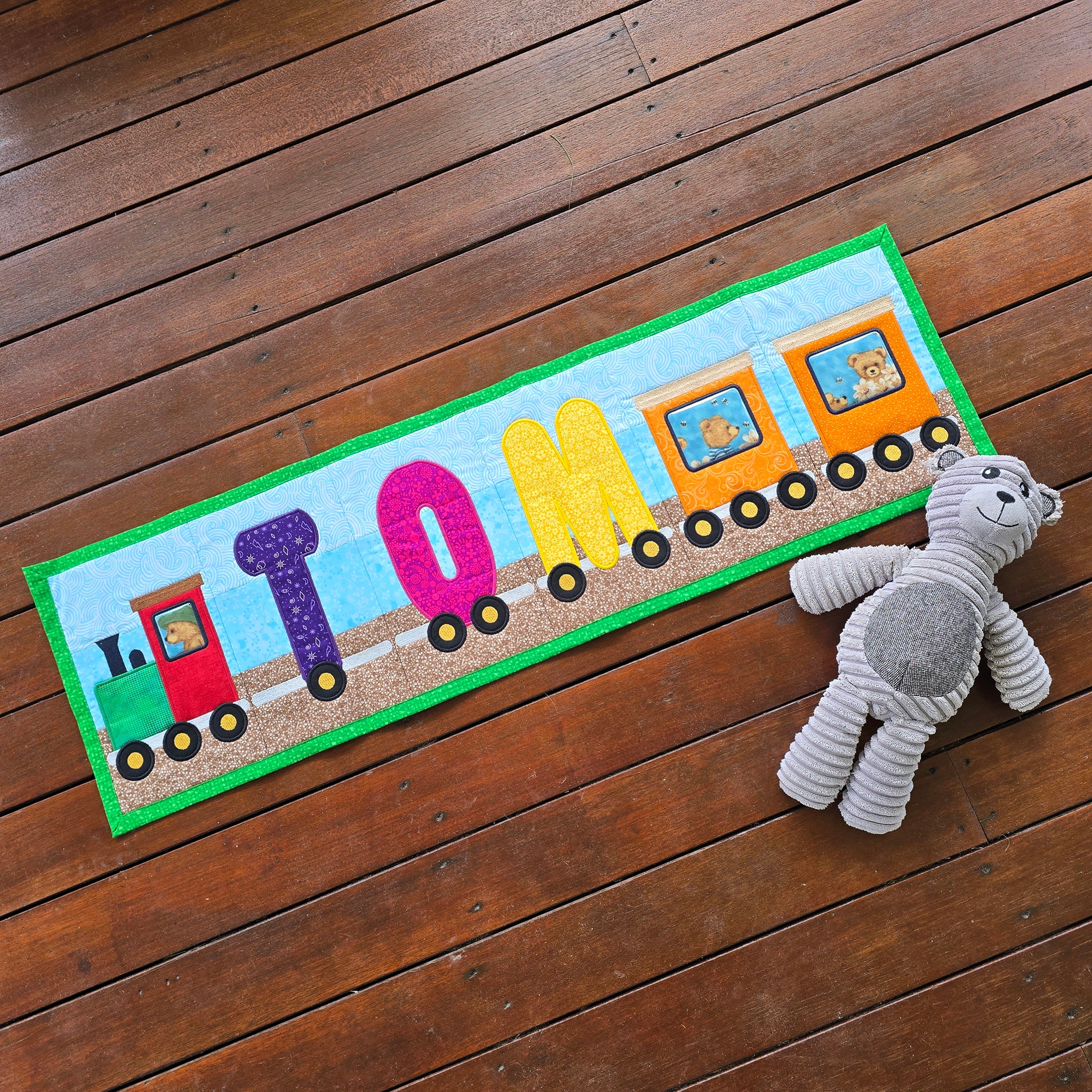 Train Alphabet Blocks & Quilt In the hoop machine embroidery designs