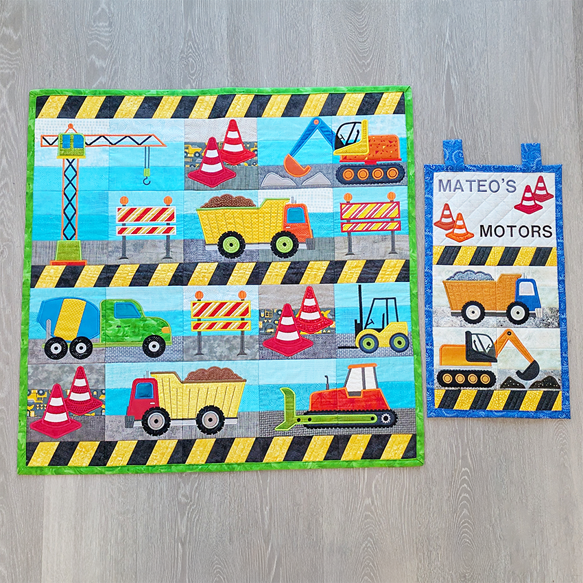 Under Construction Quilt In the hoop machine embroidery designs