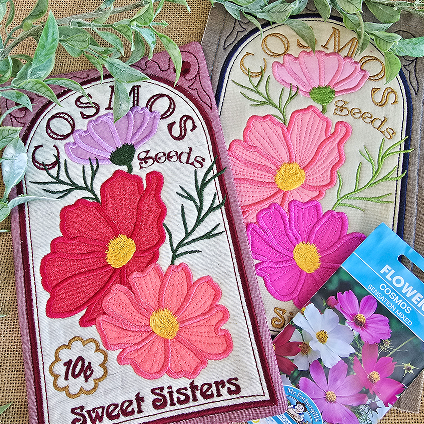 BOW Vintage Spring Quilt - Block 1 In the hoop machine embroidery designs