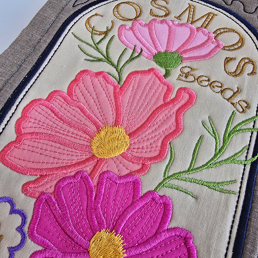 BOW Vintage Spring Quilt - Block 1 In the hoop machine embroidery designs