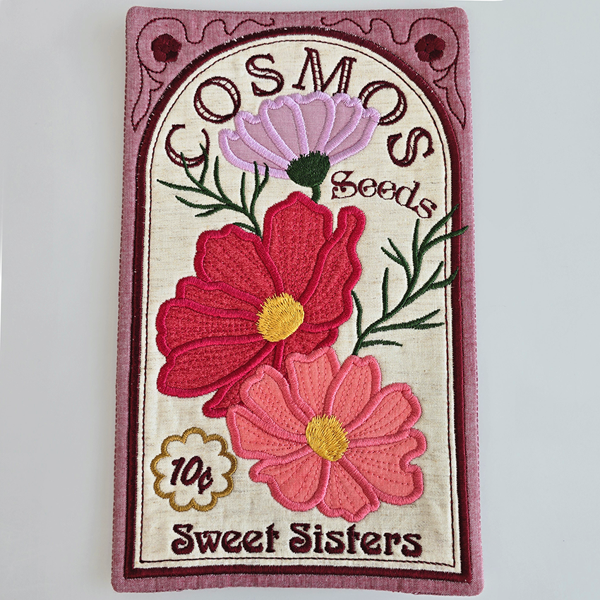 BOW Vintage Spring Quilt - Block 1 In the hoop machine embroidery designs