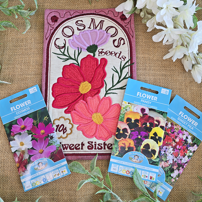 BOW Vintage Spring Quilt - Block 1 In the hoop machine embroidery designs