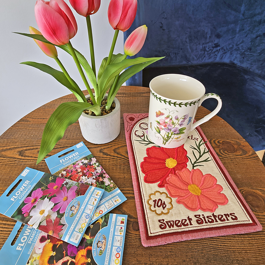 BOW Vintage Spring Quilt - Block 1 In the hoop machine embroidery designs