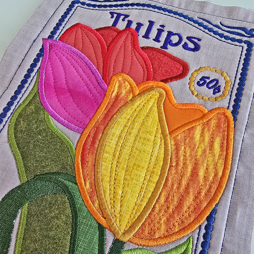 BOW Vintage Spring Quilt - Block 3 In the hoop machine embroidery designs