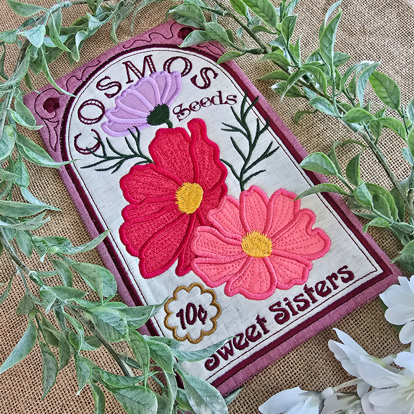 BOW Vintage Spring Quilt - Block 1 In the hoop machine embroidery designs