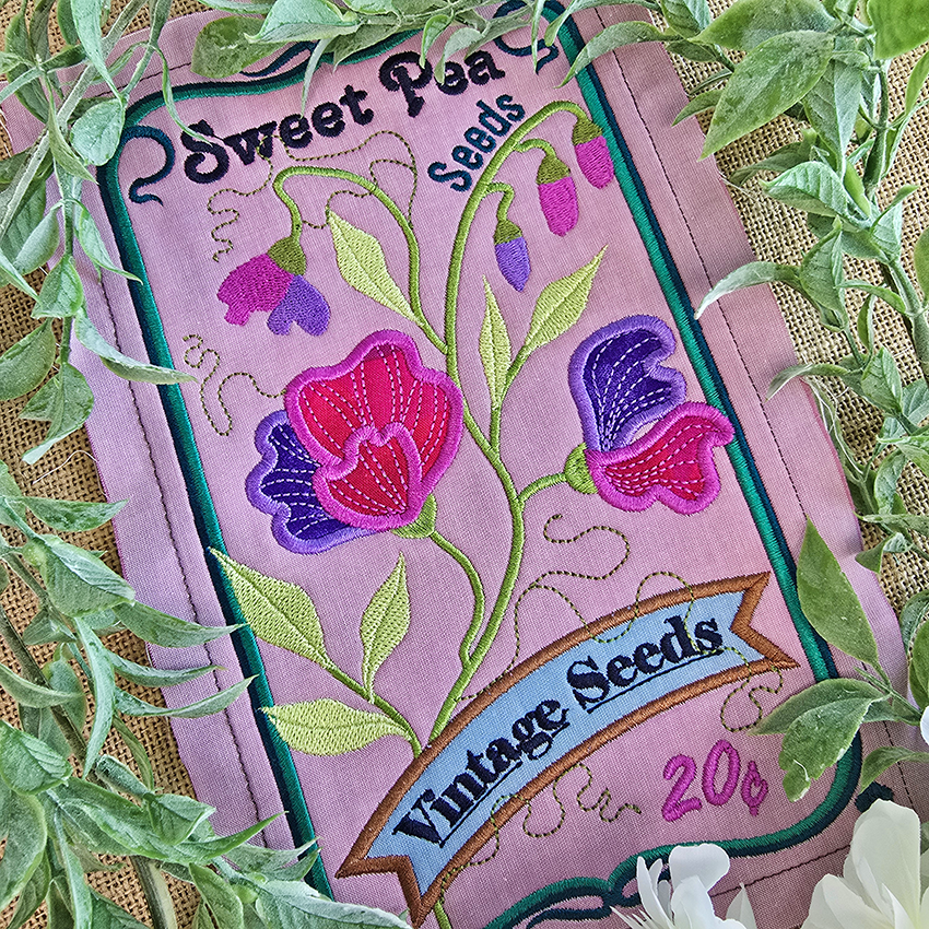 BOW Vintage Spring Quilt - Block 5 In the hoop machine embroidery designs