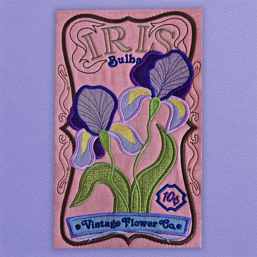 BOW Vintage Spring Quilt - Block 9 In the hoop machine embroidery designs