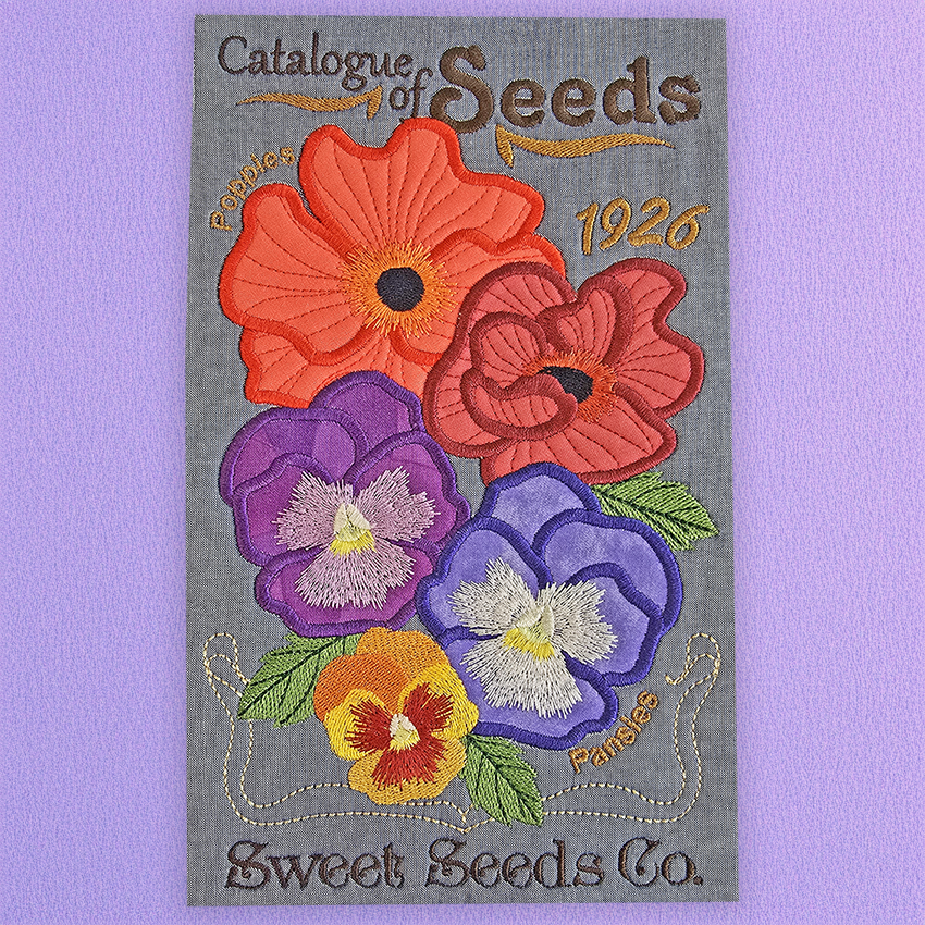 BOW Vintage Spring Quilt - Block 2 In the hoop machine embroidery designs