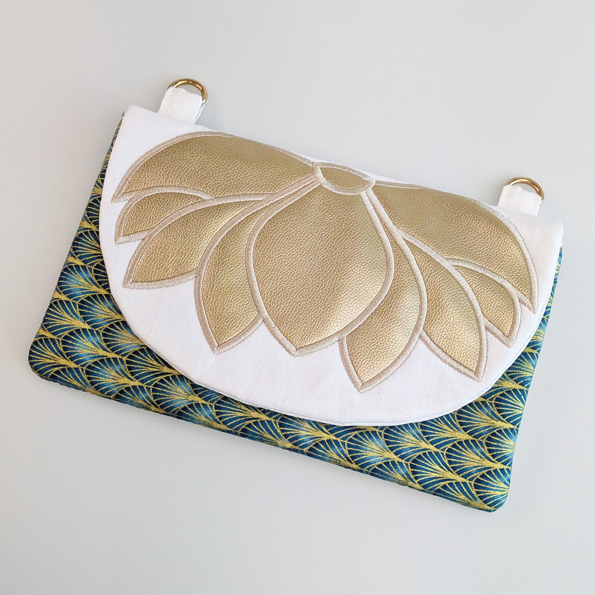 Waterlily Clutch Bag In the hoop machine embroidery designs