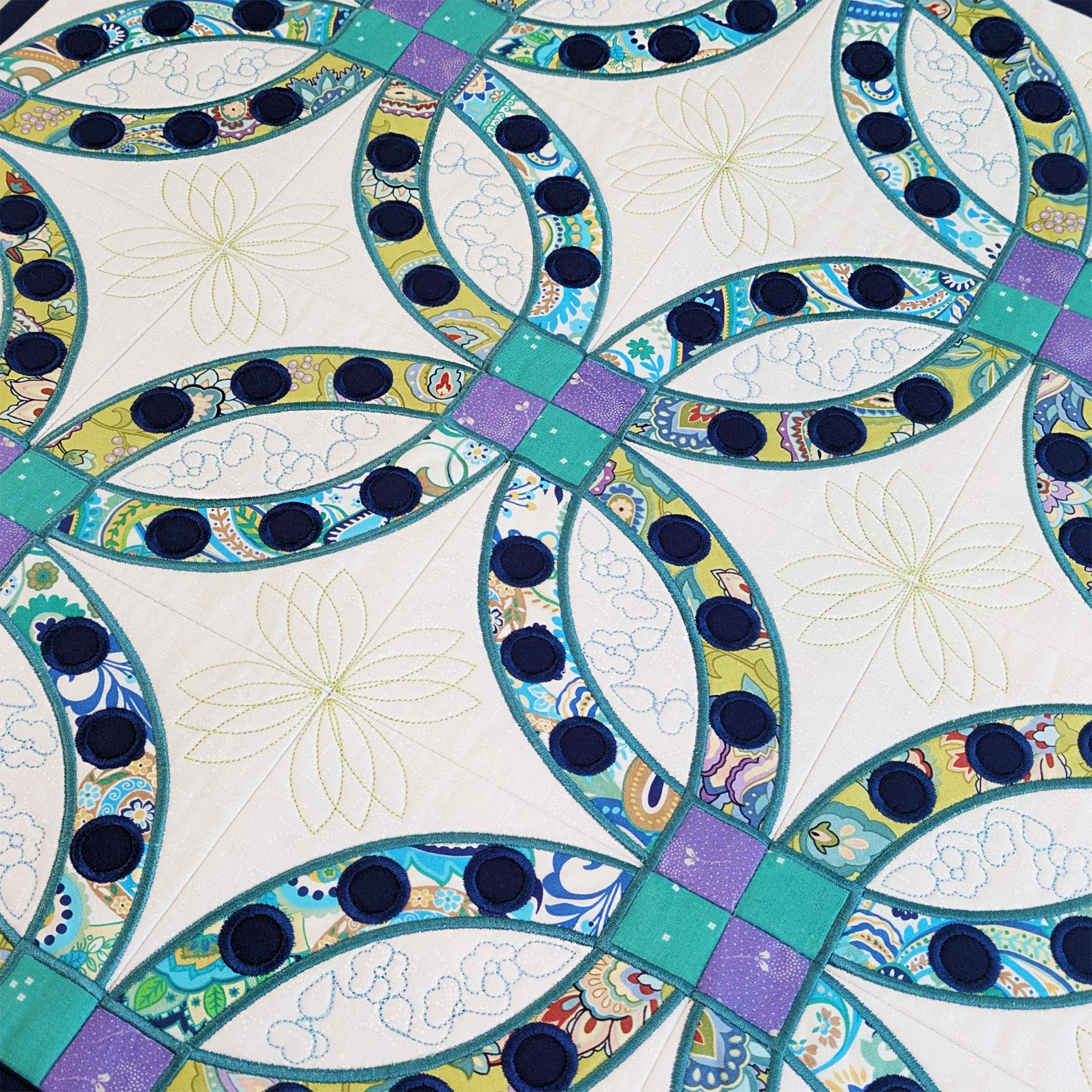 Wedding Rings Quilt and Blocks In the hoop machine embroidery designs
