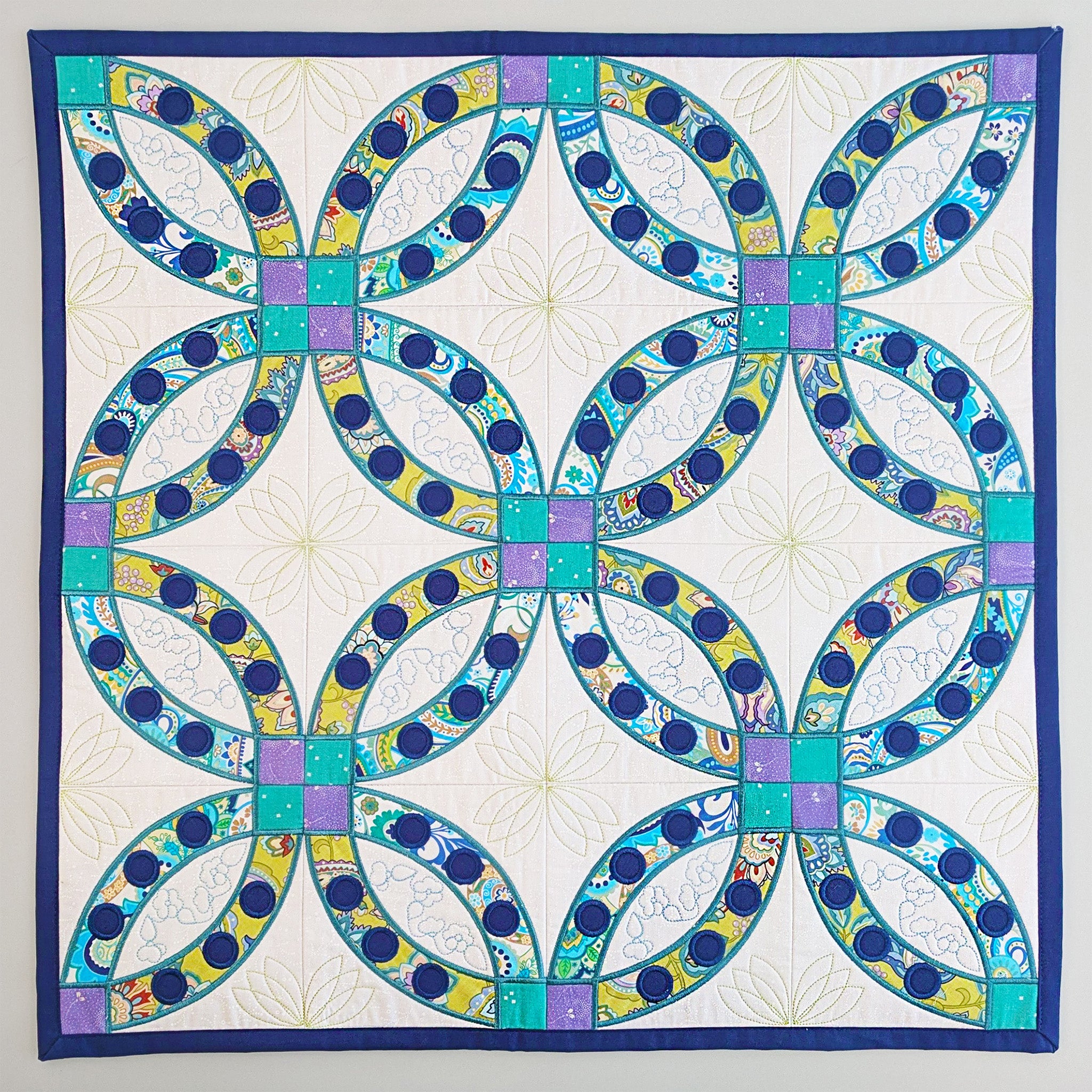 Wedding Rings Quilt and Blocks In the hoop machine embroidery designs