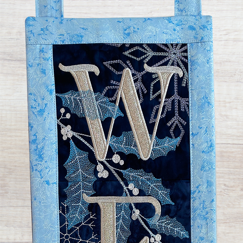 Christmas or Winter Welcome Hanger In the hoop machine embroidery designs