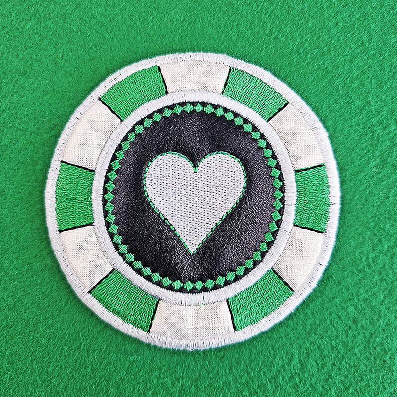 Poker Chip Coasters 4x4 5x5 6x6 - Sweet Pea In The Hoop Machine Embroidery Design