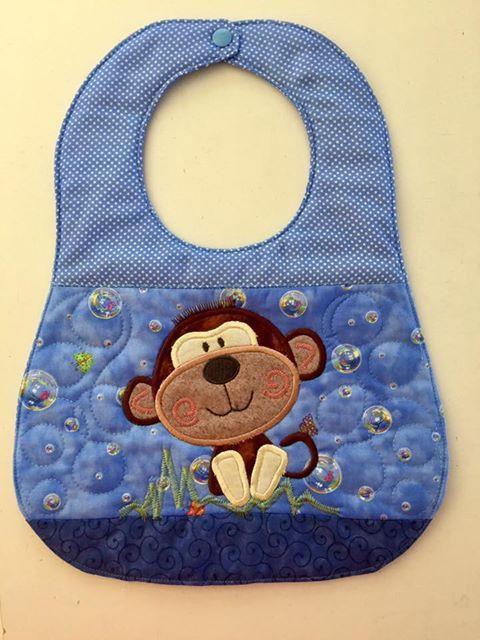 Monkey Bib 6x10 and 7x12 - Sweet Pea Australia In the hoop machine embroidery designs. in the hoop project, in the hoop embroidery designs, craft in the hoop project, diy in the hoop project, diy craft in the hoop project, in the hoop embroidery patterns, design in the hoop patterns, embroidery designs for in the hoop embroidery projects, best in the hoop machine embroidery designs perfect for all hoops and embroidery machines