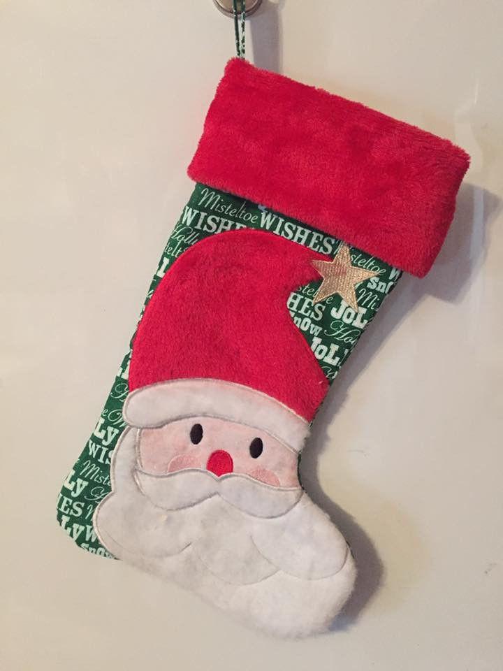 Christmas stocking Santa 6x10 7x12 and 9.5x14 - Sweet Pea Australia In the hoop machine embroidery designs. in the hoop project, in the hoop embroidery designs, craft in the hoop project, diy in the hoop project, diy craft in the hoop project, in the hoop embroidery patterns, design in the hoop patterns, embroidery designs for in the hoop embroidery projects, best in the hoop machine embroidery designs perfect for all hoops and embroidery machines