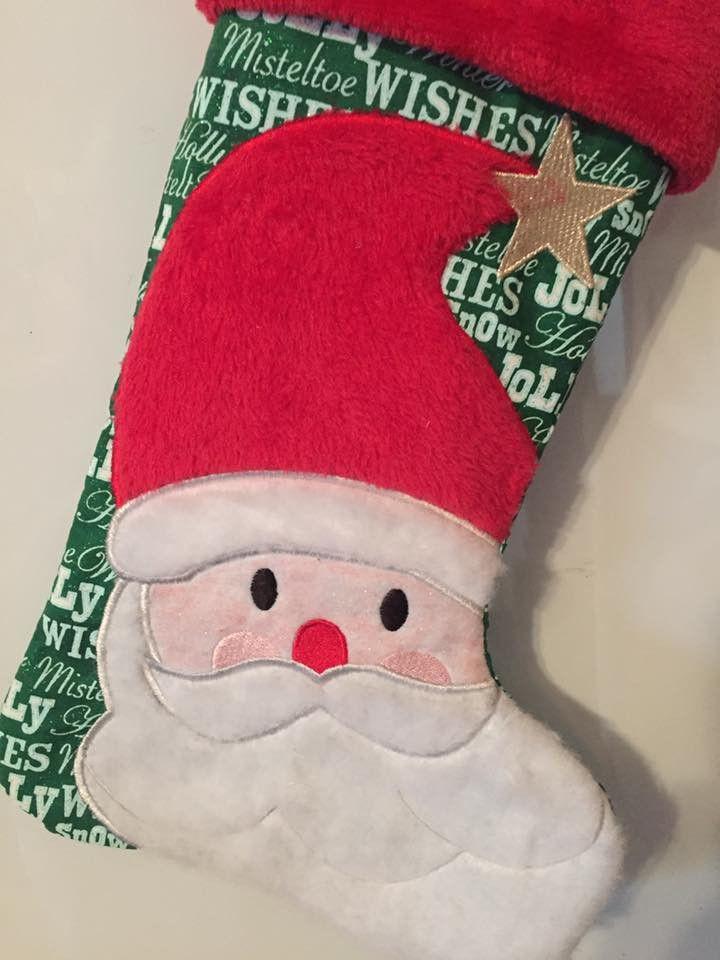 Christmas stocking Santa 6x10 7x12 and 9.5x14 - Sweet Pea Australia In the hoop machine embroidery designs. in the hoop project, in the hoop embroidery designs, craft in the hoop project, diy in the hoop project, diy craft in the hoop project, in the hoop embroidery patterns, design in the hoop patterns, embroidery designs for in the hoop embroidery projects, best in the hoop machine embroidery designs perfect for all hoops and embroidery machines