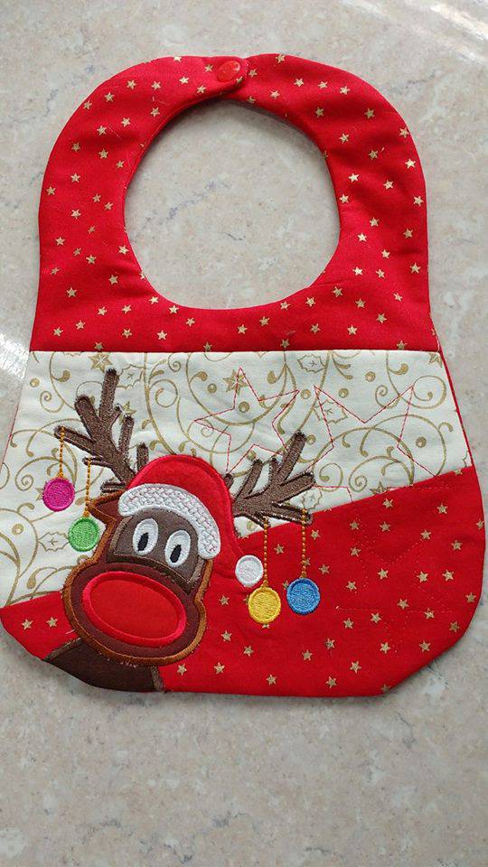Set of 2 Embroidered Meli-Melo Bibs S00 - New - For Baby