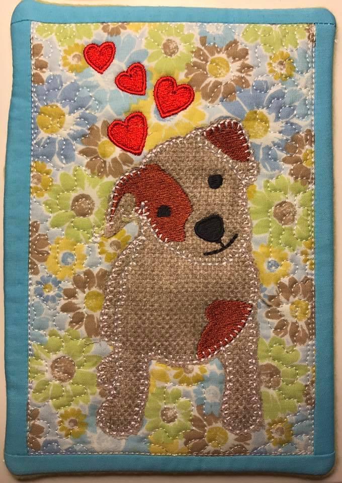 Cat and Puppy Love Mug Rug 5x7 6x10 7x12 - Sweet Pea Australia In the hoop machine embroidery designs. in the hoop project, in the hoop embroidery designs, craft in the hoop project, diy in the hoop project, diy craft in the hoop project, in the hoop embroidery patterns, design in the hoop patterns, embroidery designs for in the hoop embroidery projects, best in the hoop machine embroidery designs perfect for all hoops and embroidery machines