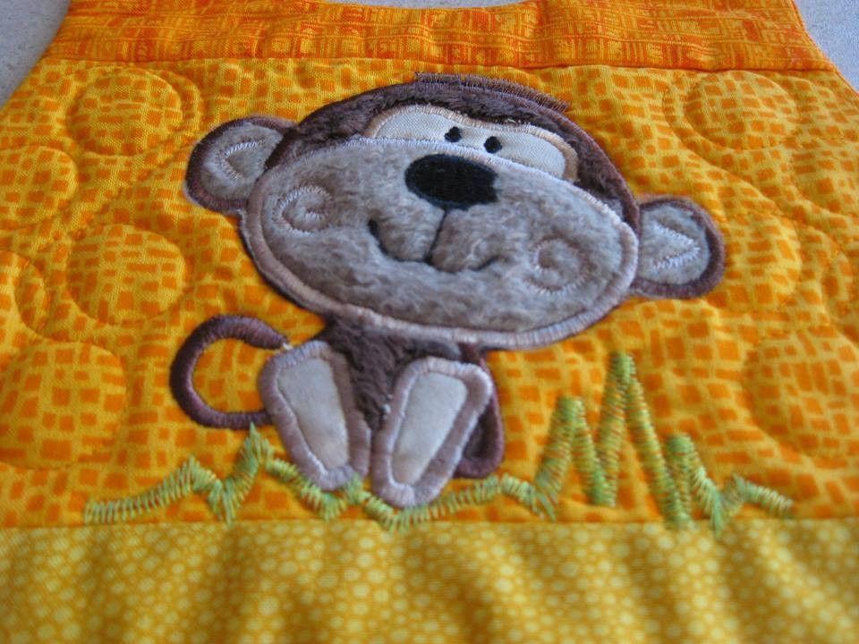 Monkey Bib 6x10 and 7x12 - Sweet Pea Australia In the hoop machine embroidery designs. in the hoop project, in the hoop embroidery designs, craft in the hoop project, diy in the hoop project, diy craft in the hoop project, in the hoop embroidery patterns, design in the hoop patterns, embroidery designs for in the hoop embroidery projects, best in the hoop machine embroidery designs perfect for all hoops and embroidery machines