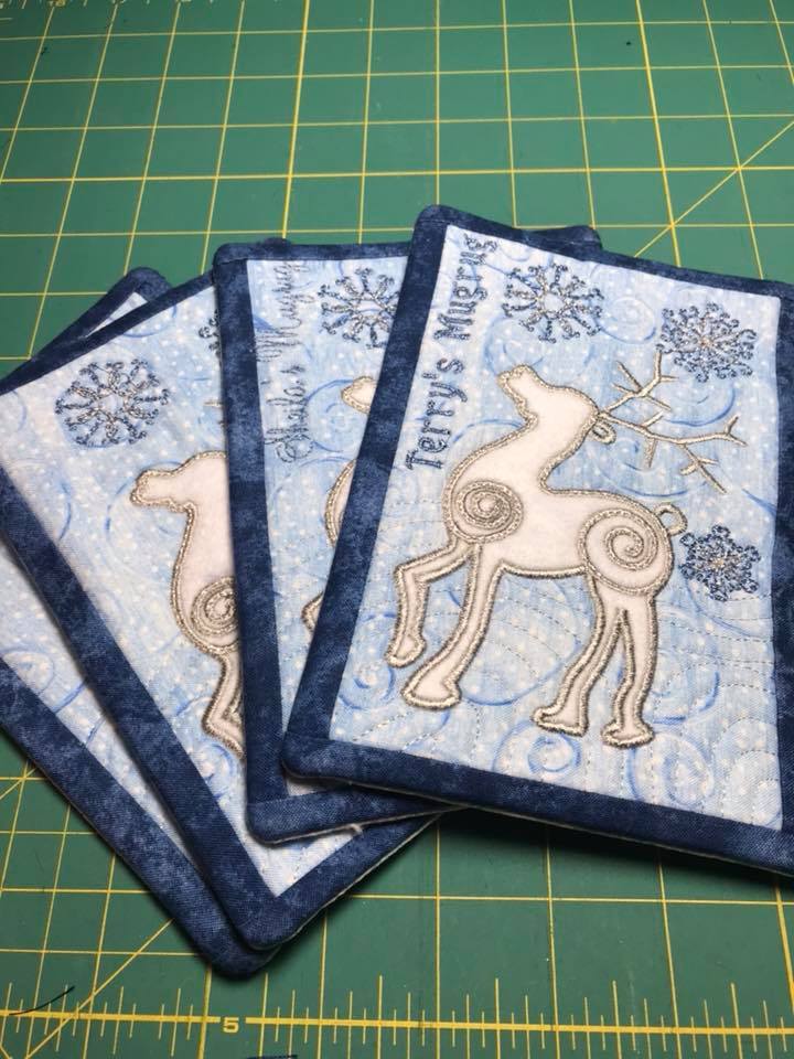 Christmas Reindeer mugrug 5x7 - Sweet Pea Australia In the hoop machine embroidery designs. in the hoop project, in the hoop embroidery designs, craft in the hoop project, diy in the hoop project, diy craft in the hoop project, in the hoop embroidery patterns, design in the hoop patterns, embroidery designs for in the hoop embroidery projects, best in the hoop machine embroidery designs perfect for all hoops and embroidery machines