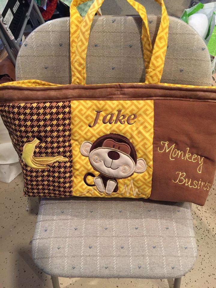 Monkey Nappy Diaper Bag 5x7 6x10 7x12 - Sweet Pea Australia In the hoop machine embroidery designs. in the hoop project, in the hoop embroidery designs, craft in the hoop project, diy in the hoop project, diy craft in the hoop project, in the hoop embroidery patterns, design in the hoop patterns, embroidery designs for in the hoop embroidery projects, best in the hoop machine embroidery designs perfect for all hoops and embroidery machines